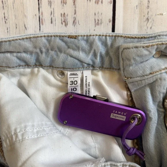 The Loft The Curvy Straight Jeans Size 30/10 In Light Blue Wash - Picture 3 of 4